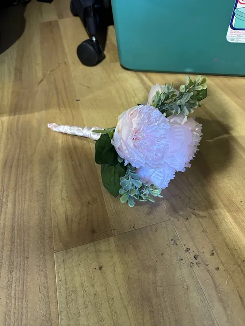 Pink Flower Bouquet with Pink Ribbon