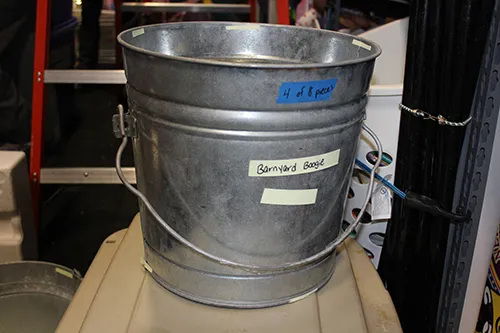 Tall Silver Tin Buckets