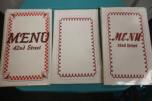42nd Street Menus