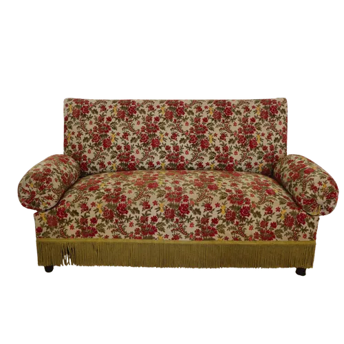 Canapé fleuri à franges