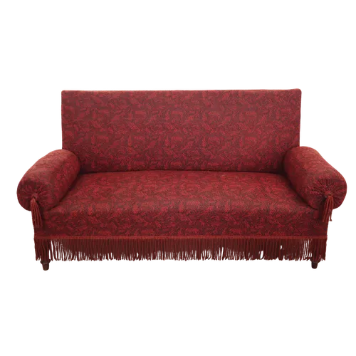 Canapé rouge à franges