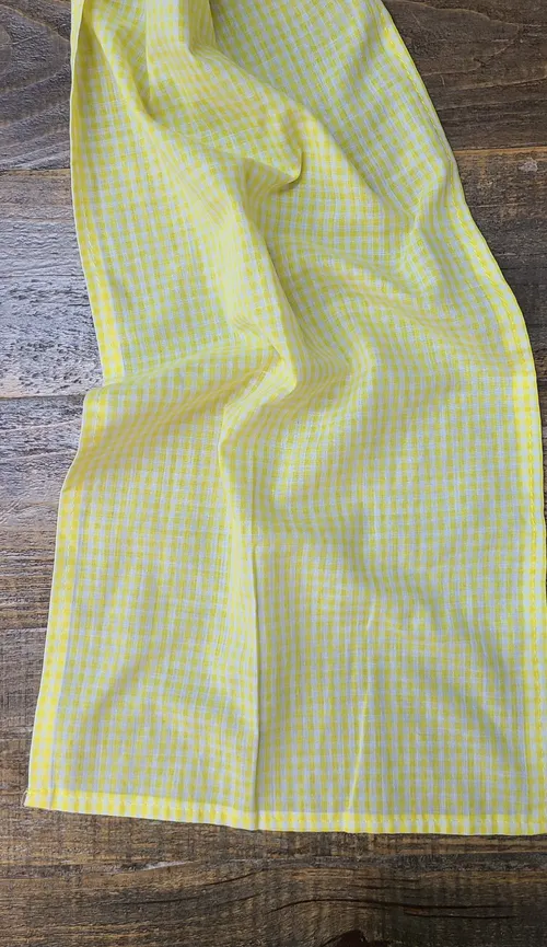 Yellow & White Plaid Table Runner