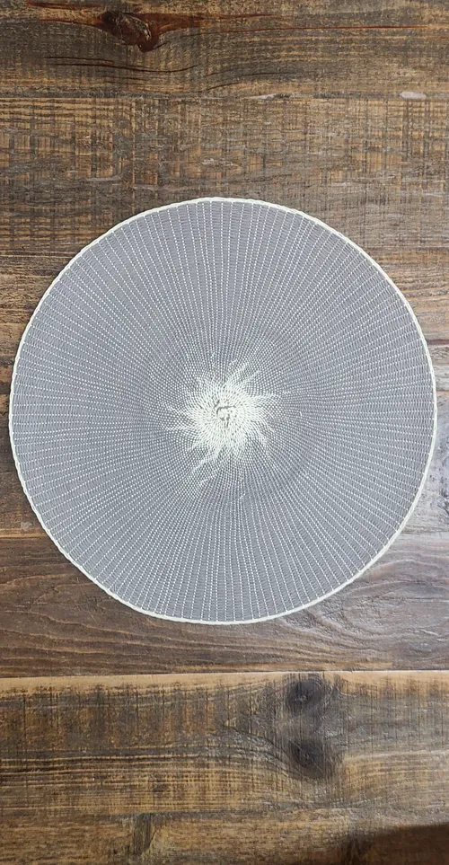 Gray & White Round Placemat
