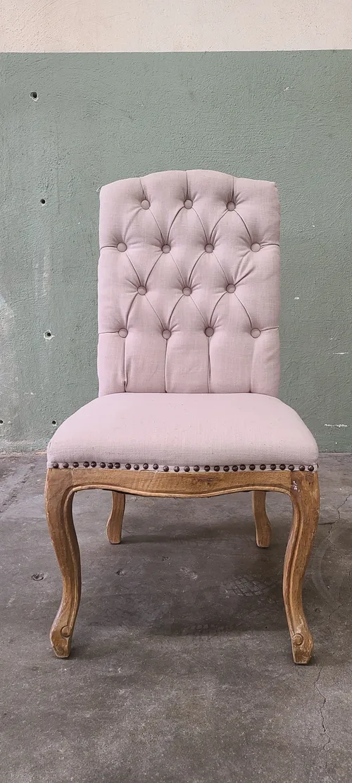 Linen and Wood Chair