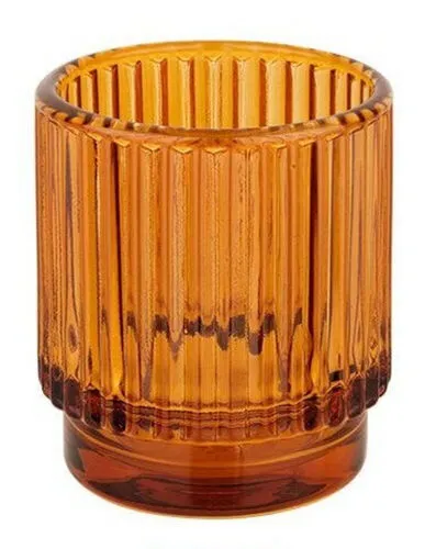 Amber Ribbed Votive