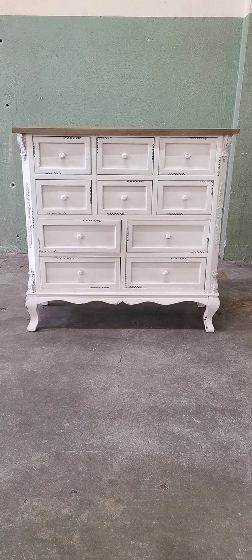 Tall White Drawer Side Table