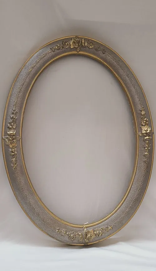 Silver & Gold Oval Frame Without Glass