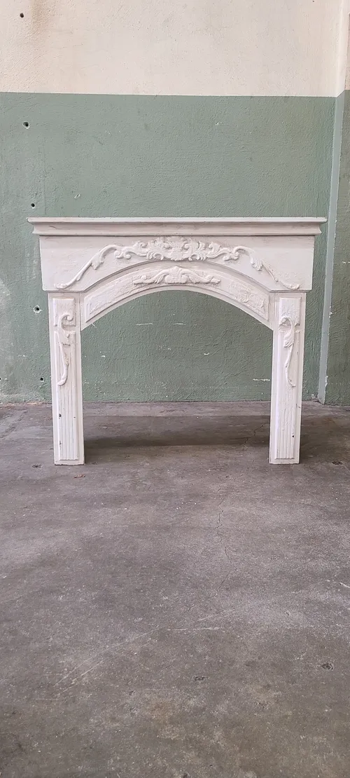 White Vintage Faux Fireplace