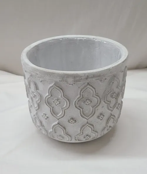White Ornate Pot