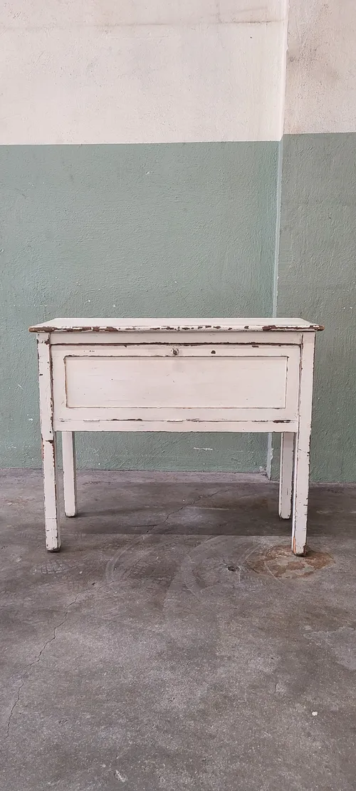 Vintage White Washed Side Table