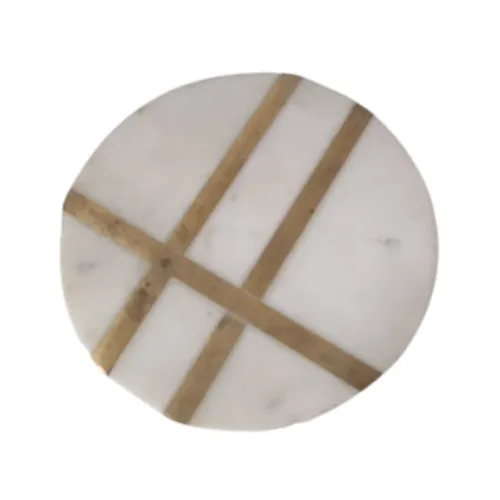 Marble and Gold Round Coaster