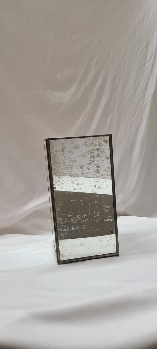 Large Mercury and Brass Square Hurricane 