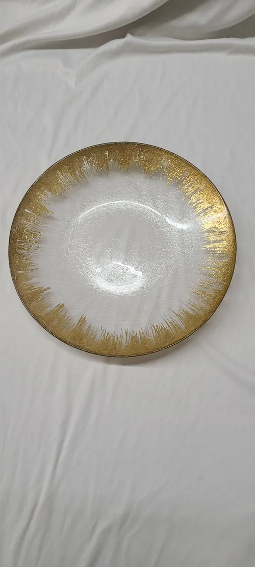 Painted Gold & Clear Dinner Plate