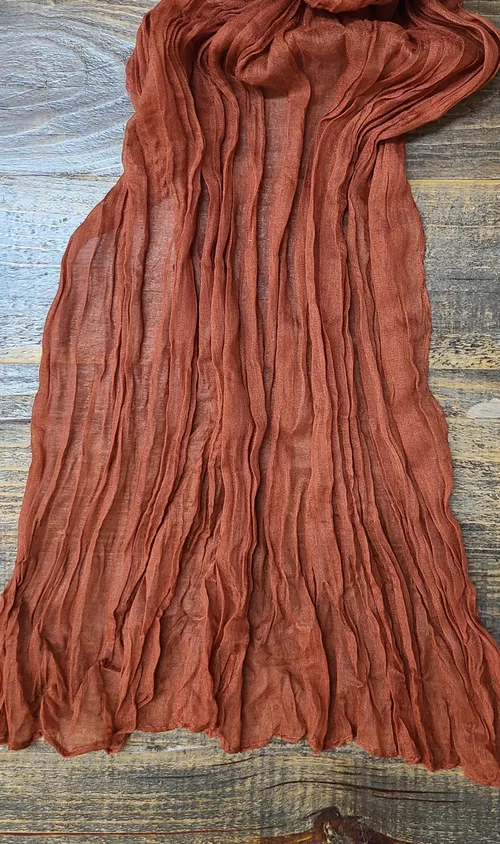 Rust Orange Cheesecloth Table Runner