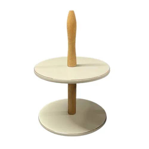 Tiered Wood Ceramic Dessert Stand
