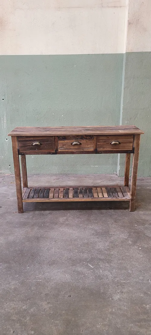 Dark Wood Drawer Side Table