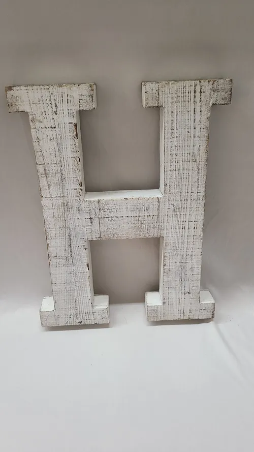 White Wood Letter H