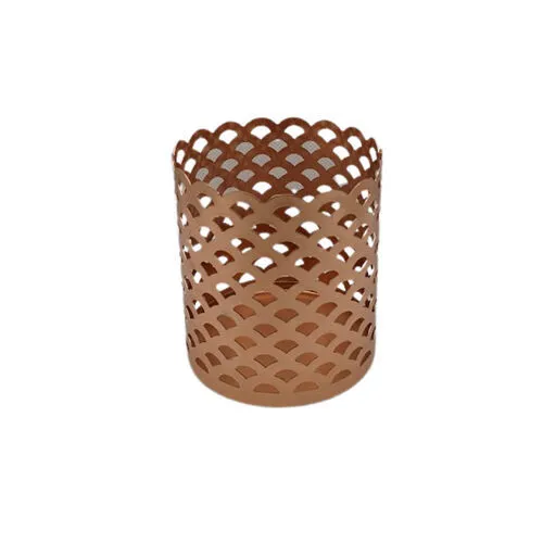 Rose Gold Metal Fans Votive