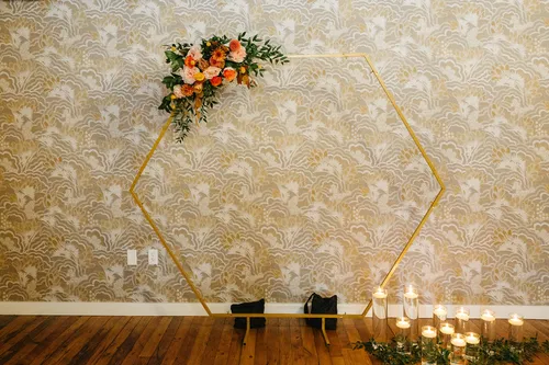 Gold Metal Hexagon Arch