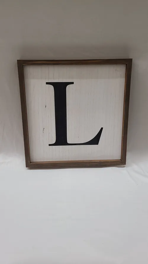 White Framed L Sign