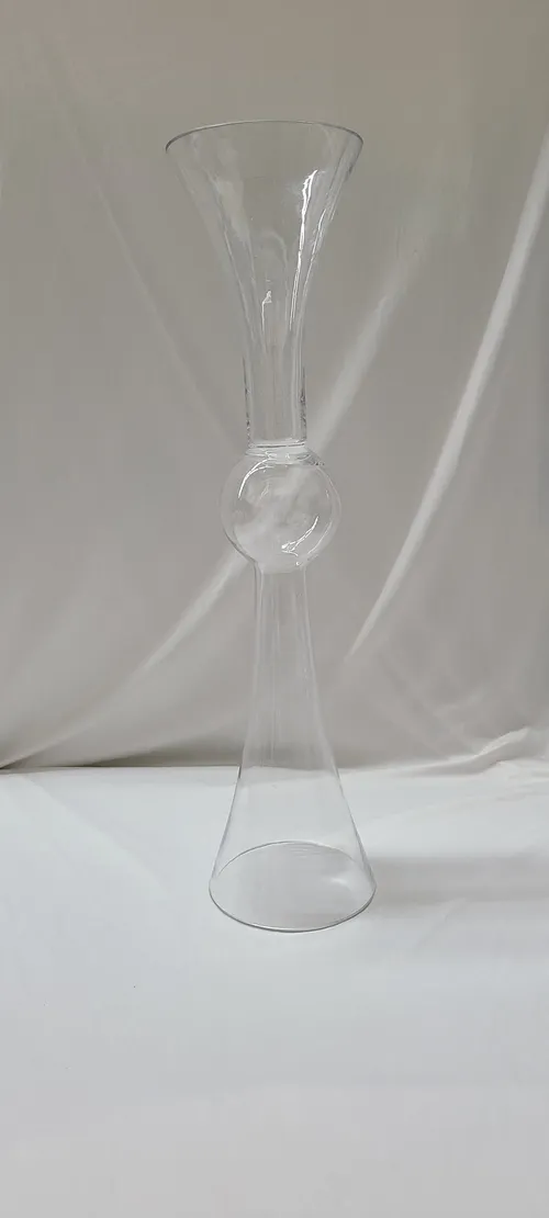Clear Flared and Ball Floral Stand