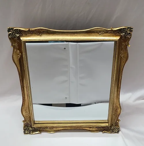 Medium Gold Ornate Framed Mirror with Stand Style 2