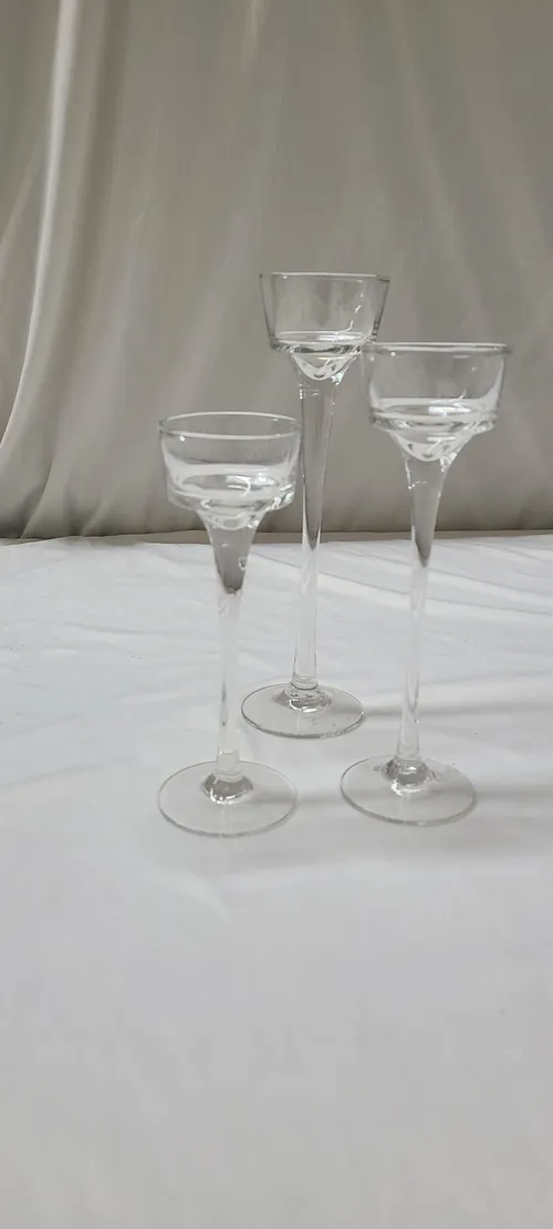 Stemmed Trio Tealight Holders Set