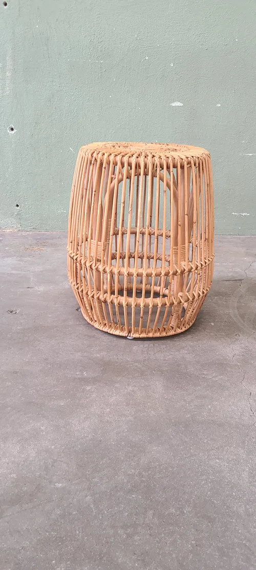 Round Wicker Side Table
