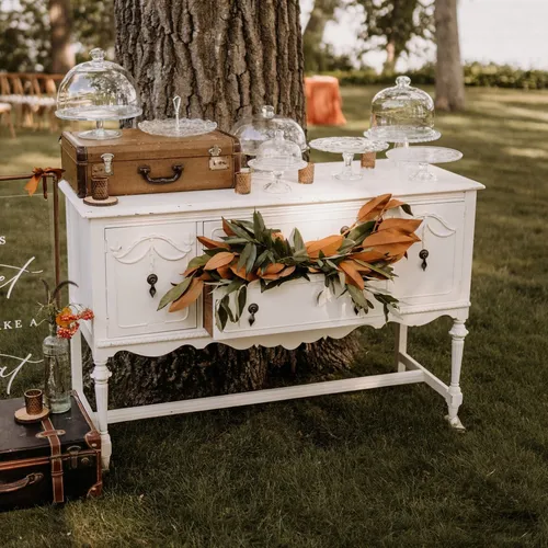 Large White Drawer Buffet Table
