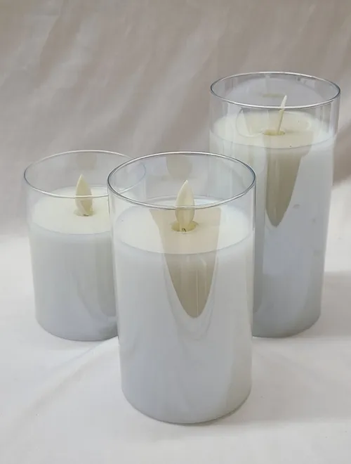 Pearl Flicker LED Trio Candles
