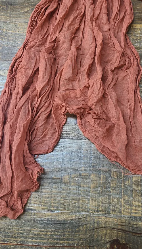 Burnt Orange Cheesecloth Table Runner