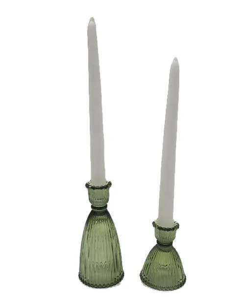 Ribbed Taper Holders (Green)