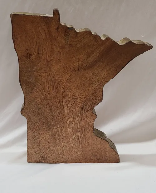 Gold Edge Wood Minnesota Shaped Decor