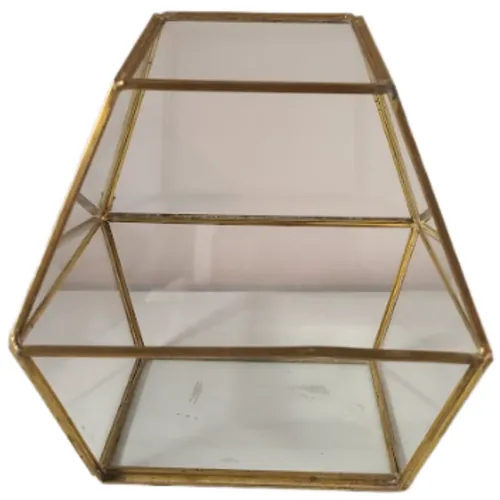 Large Glass and Gold Geometric Shape