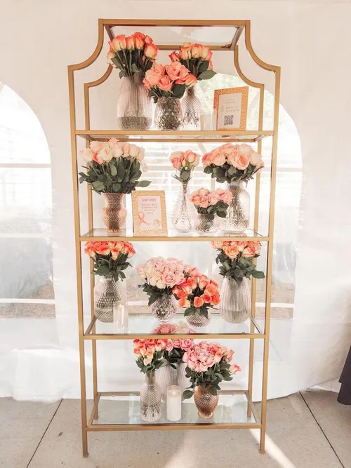 5 Level Gold and Glass Shelf