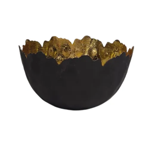 Black and Metallic Gold Vase