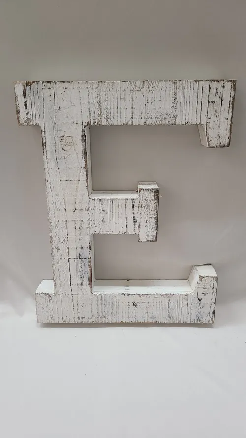 White Wood Letter E