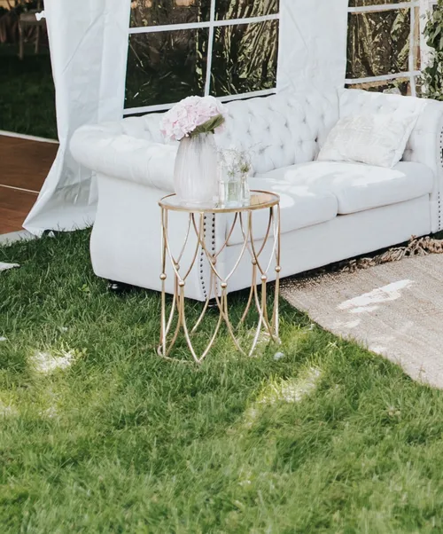 Gold Mirror Side Table