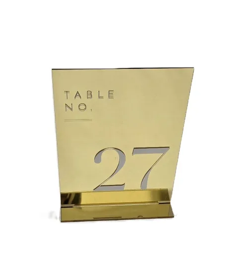 Gold Mirror Table Number