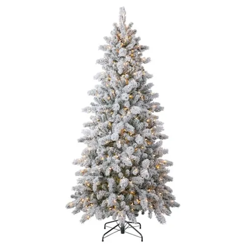 7.5 ft Ashland Pre-lit Vermont Flocked Artificial Tree