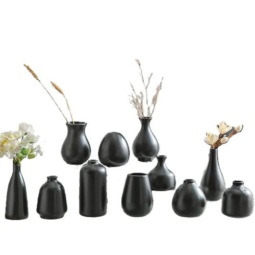 Assorted Black Bud Vases