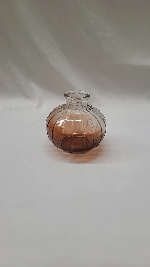 Short Pink Amber Bud Vase