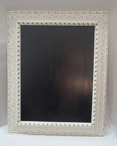 Ornated White Frame Chalk Board Style 2