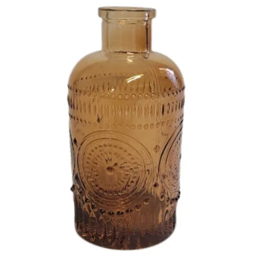 Tall Vintage Style Amber Bud Vases