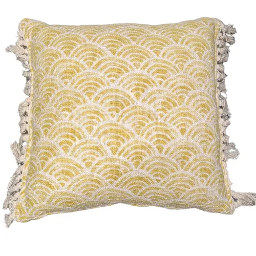 Yellow Scallop Tile Pillow