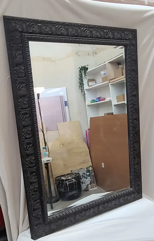 Large Black Ornate Mirror