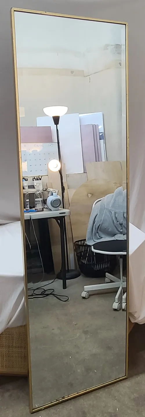 Gold Frame Stand Alone Body Mirror