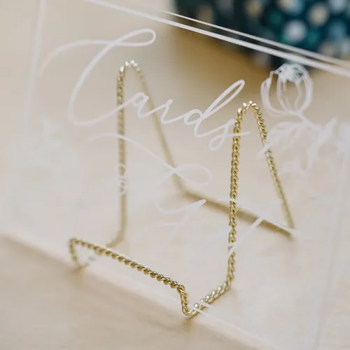 Braided Gold Table Number Stand