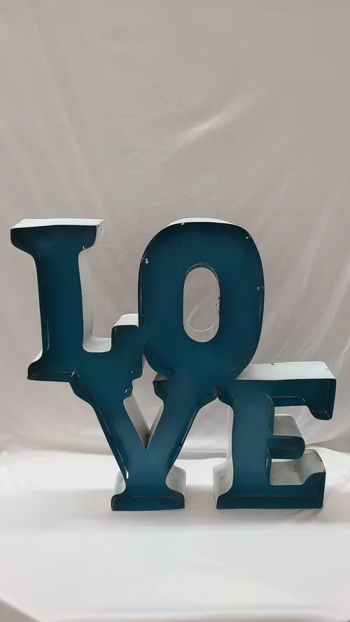 Teal Metal Love Sign