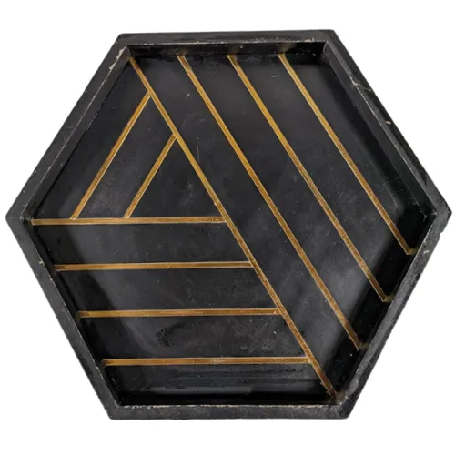 Black & Gold Hex Tray